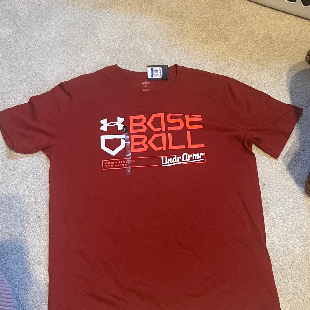 Under Armour Maroon Baseball Tee